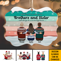 Thumbnail for Brothers & Sisters Will Always Connect By Heart Benelux Shaped Wood Christmas Ornament DUNG-DIEP