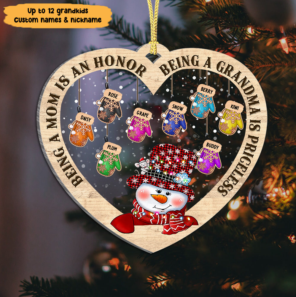 Personalized Being a Grandma Is Priceless Printed Acrylic Ornament, Customized Holiday Gift For Grandma Nana Mommy Aunt Dung-Yen