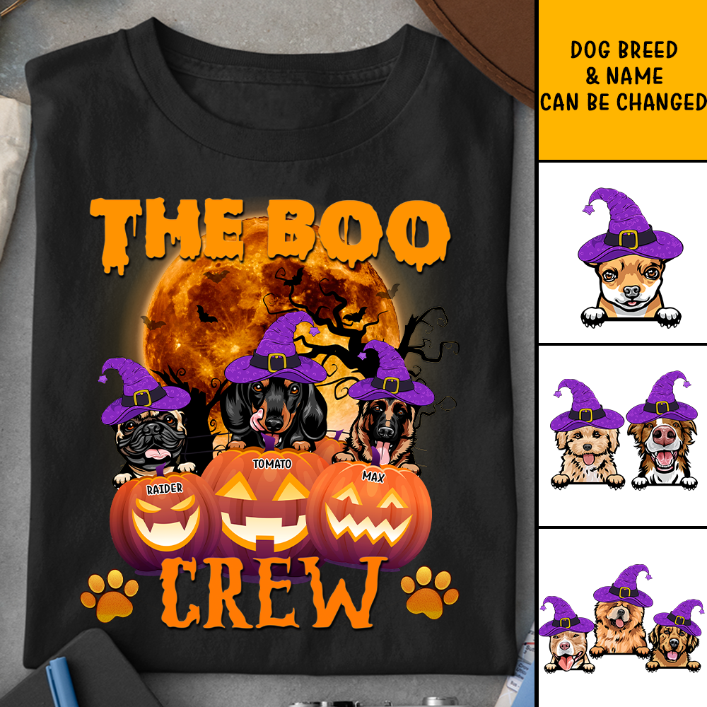 The Boo Crew Dog T-shirt, Custom Halloween Pet Gift CustomCat