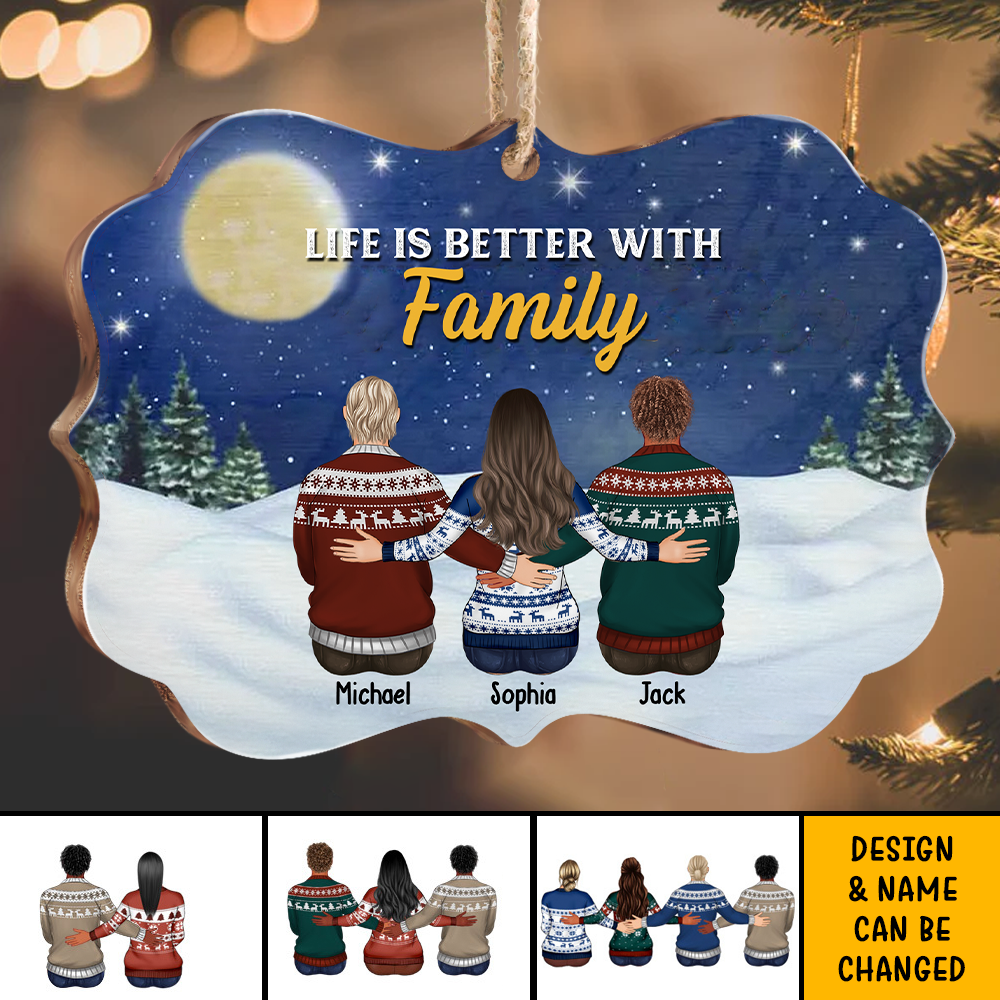 Life Is Better With Brothers & Sisters Benelux Shaped Wood Christmas Ornament DUNG-DIEP