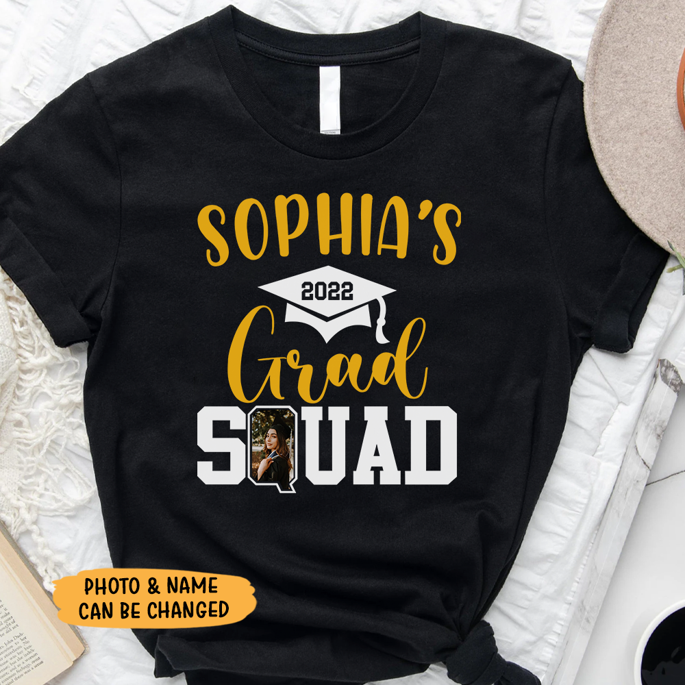 Graduation Squad Personalized T-shirt- Custom Photo Shirt 2022 Grad Gift