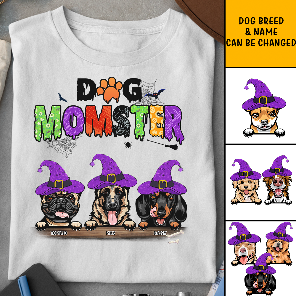 Dog Momster Dog Halloween T-shirt, Dog Mom Gift