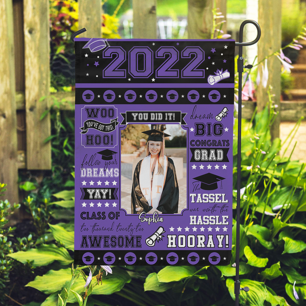 Graduate 2022 - Personalized Garden Flag, Graduation Gift