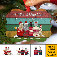 Thumbnail for Personalized Mother & Daughters Forever Linked Together Benelux Shaped Wood Christmas Ornament DUNG-DIEP