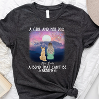 Thumbnail for A Girl Her Dog A Bond That Can't Be Broken - Customized Shirt, Perfect Shirt For Dog Lover