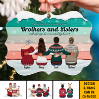 Thumbnail for Brothers & Sisters Will Always Connect By Heart Benelux Shaped Wood Christmas Ornament DUNG-DIEP