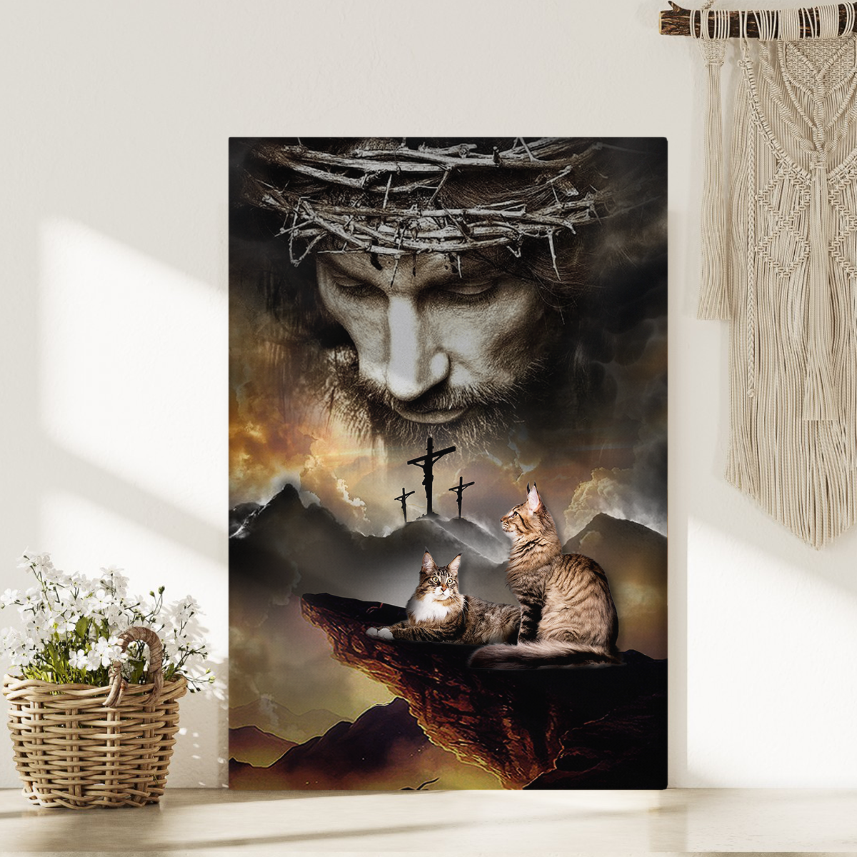 God Is Always With Us Cat - Gift For Cat Lover, Gift For Pet Lover, For Religion Canvas