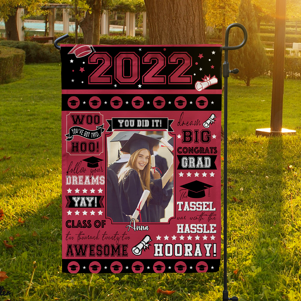 Graduate 2022 - Personalized Garden Flag, Graduation Gift