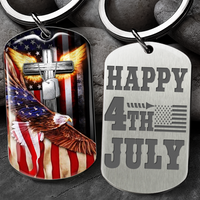 Thumbnail for Happy US Independence Day- Personalized God America Keychain, Independence Day Gift