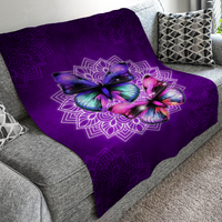 Thumbnail for Purple Mandala Butterfly Blanket - Butterfly Lovers Gift, Animal Lover Gift