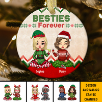 Thumbnail for Besties Friends Forever Christmas Personalized Ornament, Customized Holiday Ornament CHI-DIEP