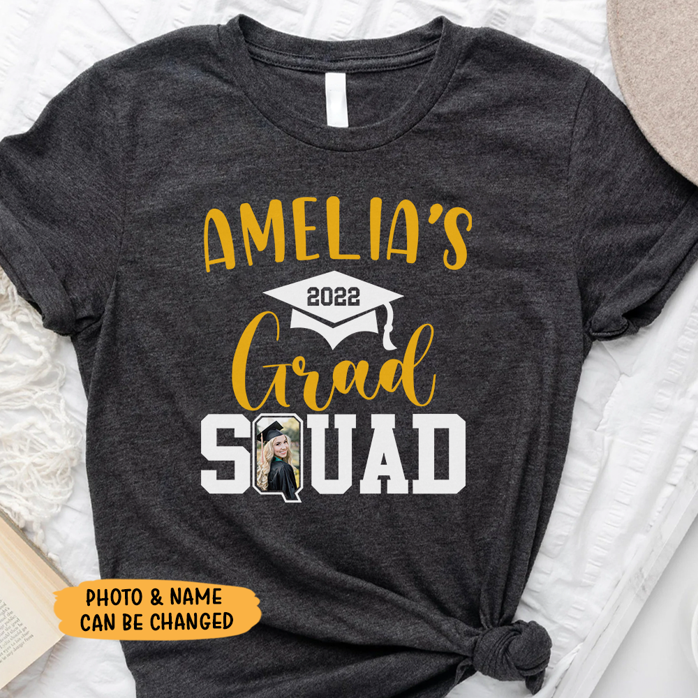 Graduation Squad Personalized T-shirt- Custom Photo Shirt 2022 Grad Gift