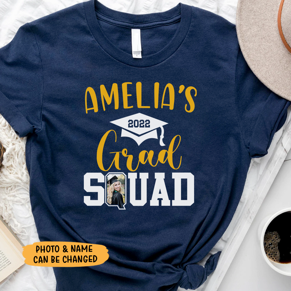 Graduation Squad Personalized T-shirt- Custom Photo Shirt 2022 Grad Gift