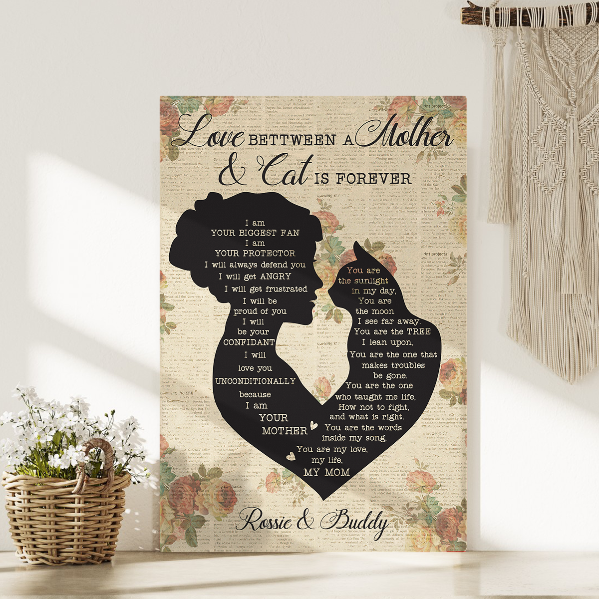 Love Between A Mother And Cat Is Forever - Gift For Cat Lover Canvas Personally