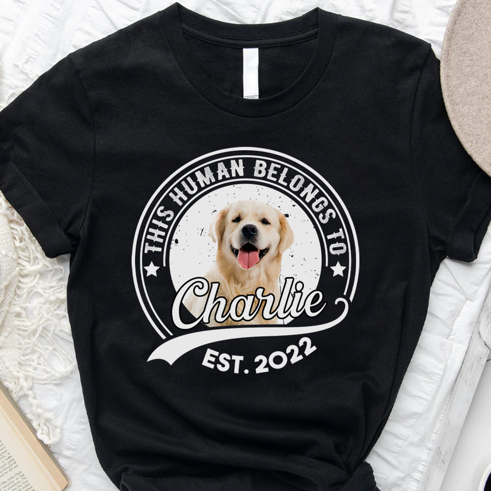 This Human Belongs To With Dog Photo Shirt, Gift for Dog Lovers