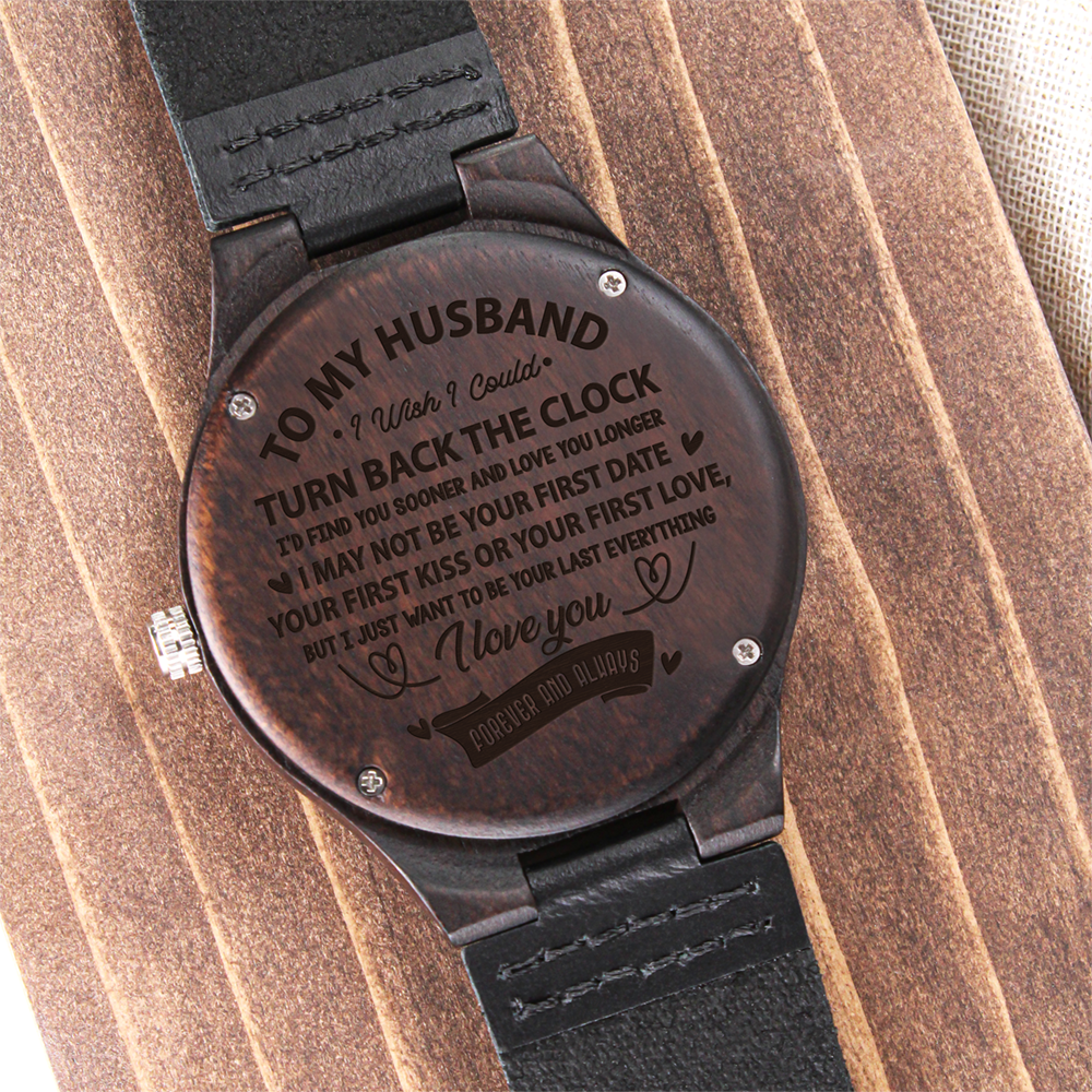 I Wish I Could  Engraved Wood Watch, Mens Watch