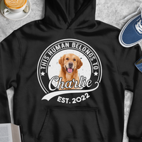 Thumbnail for This Human Belongs To With Dog Photo Shirt, Gift for Dog Lovers