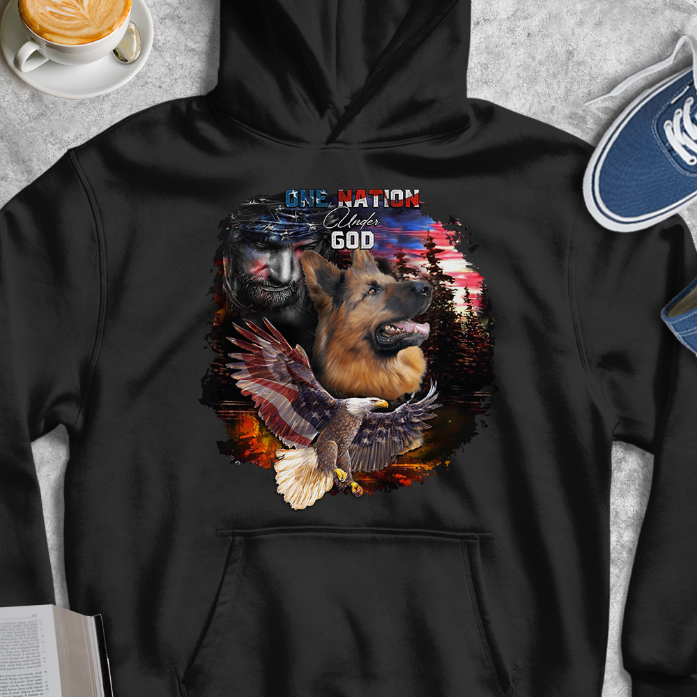 America one nation under god german shepherd - Gift For Dog Lover For German Shepherd Lover For Pet Lover T Shirt Black