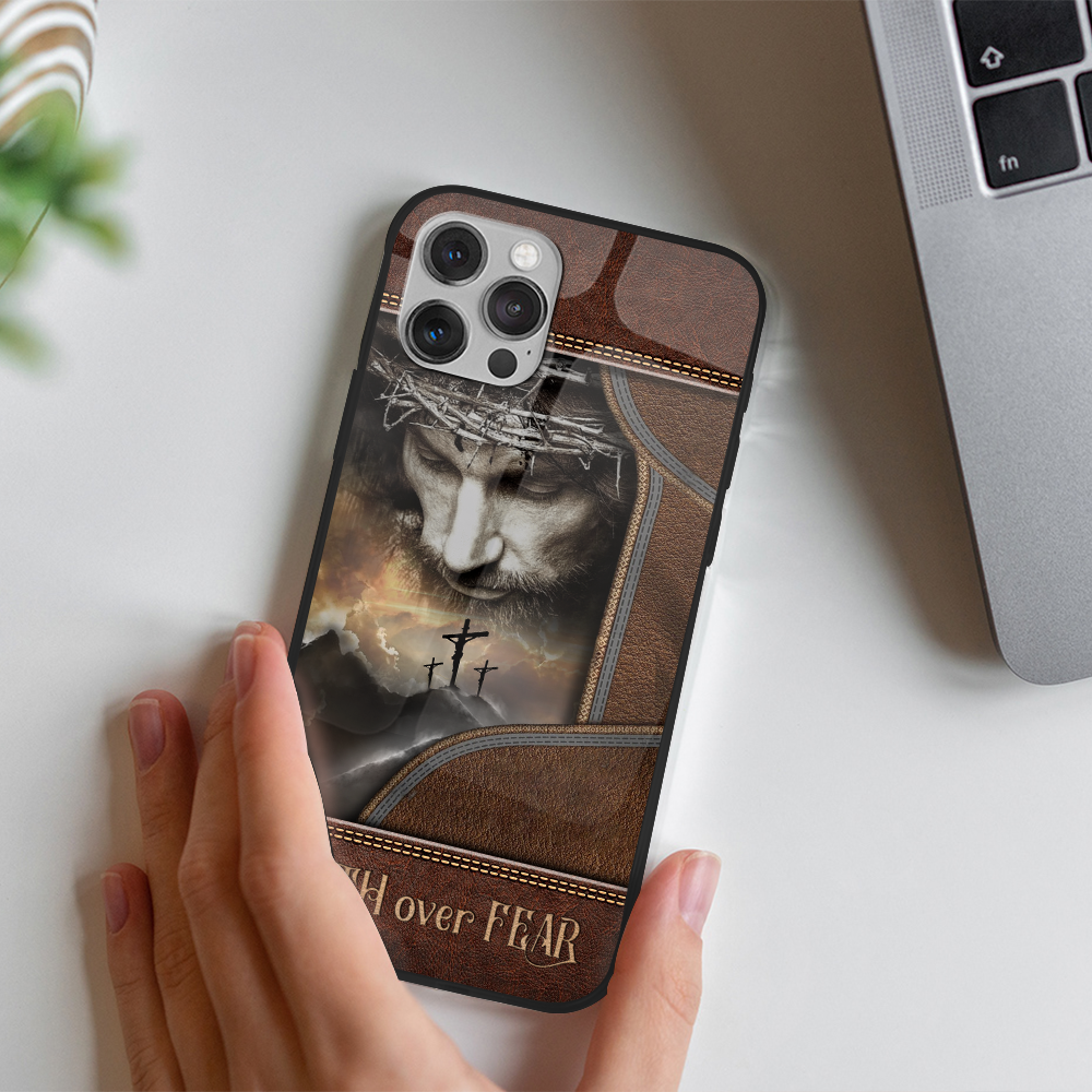 Faith Over Fear - Glass Phone Case