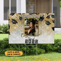 Thumbnail for Congrats Grad Class Of 2022  Personalized Lawn Sign With Stake, Upload Photo Yard Sign