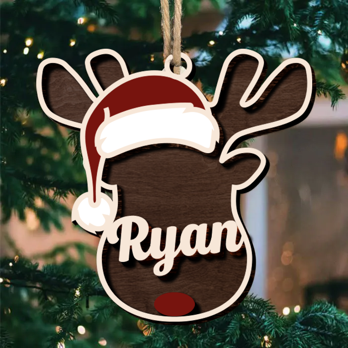 Reindeer Christmas - Personalized Shaped Ornament - Christmas Gift DUNG-DIEP