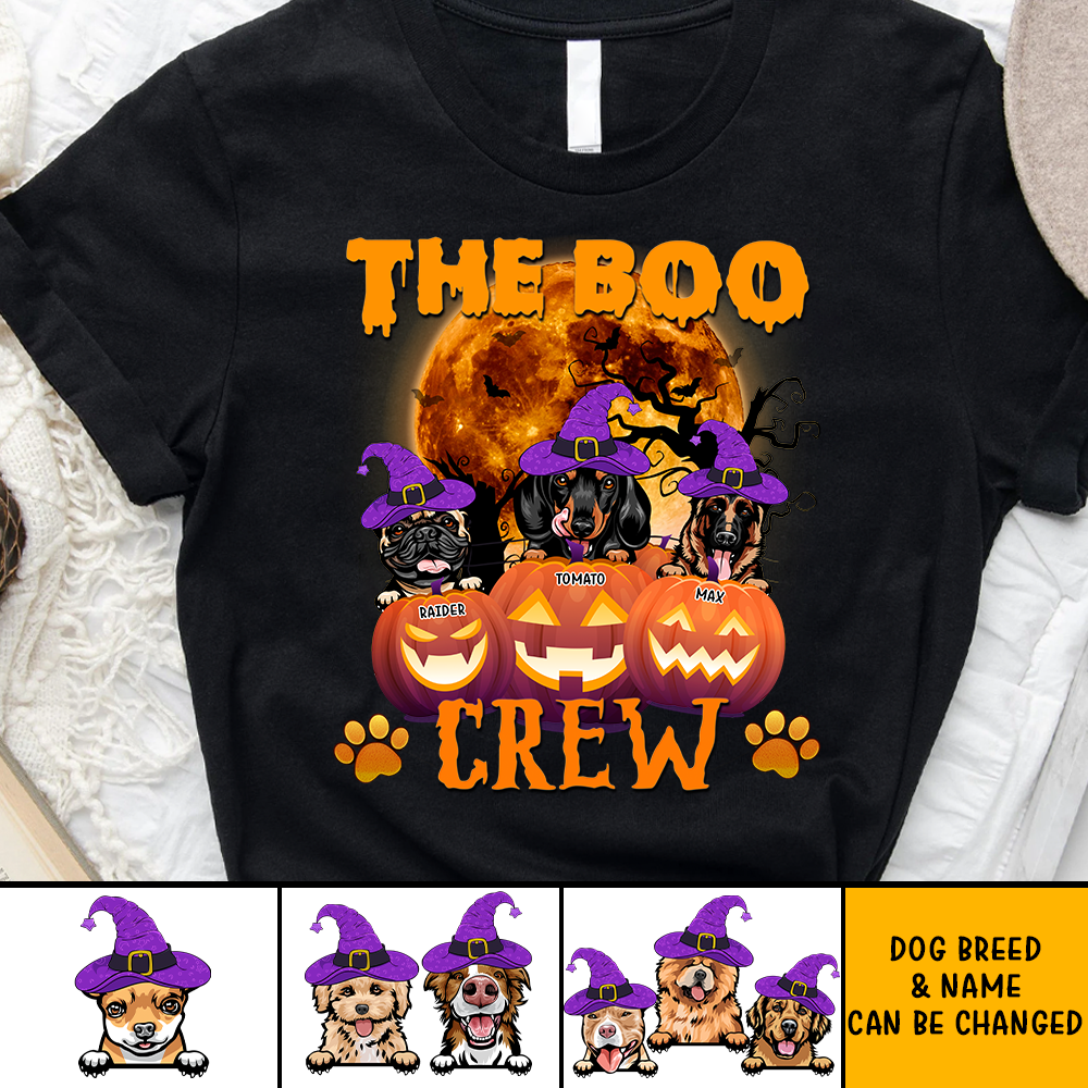 The Boo Crew Dog T-shirt, Custom Halloween Pet Gift CustomCat