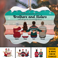 Thumbnail for Brothers & Sisters Will Always Connect By Heart Benelux Shaped Wood Christmas Ornament DUNG-DIEP