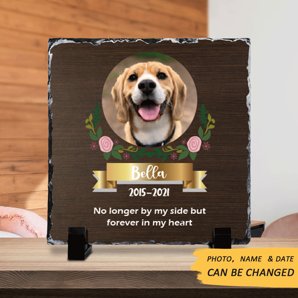 Forever in My Heart Pet Memrial Slate Photo - Dog Cat Loss Gifts - Jonxifon