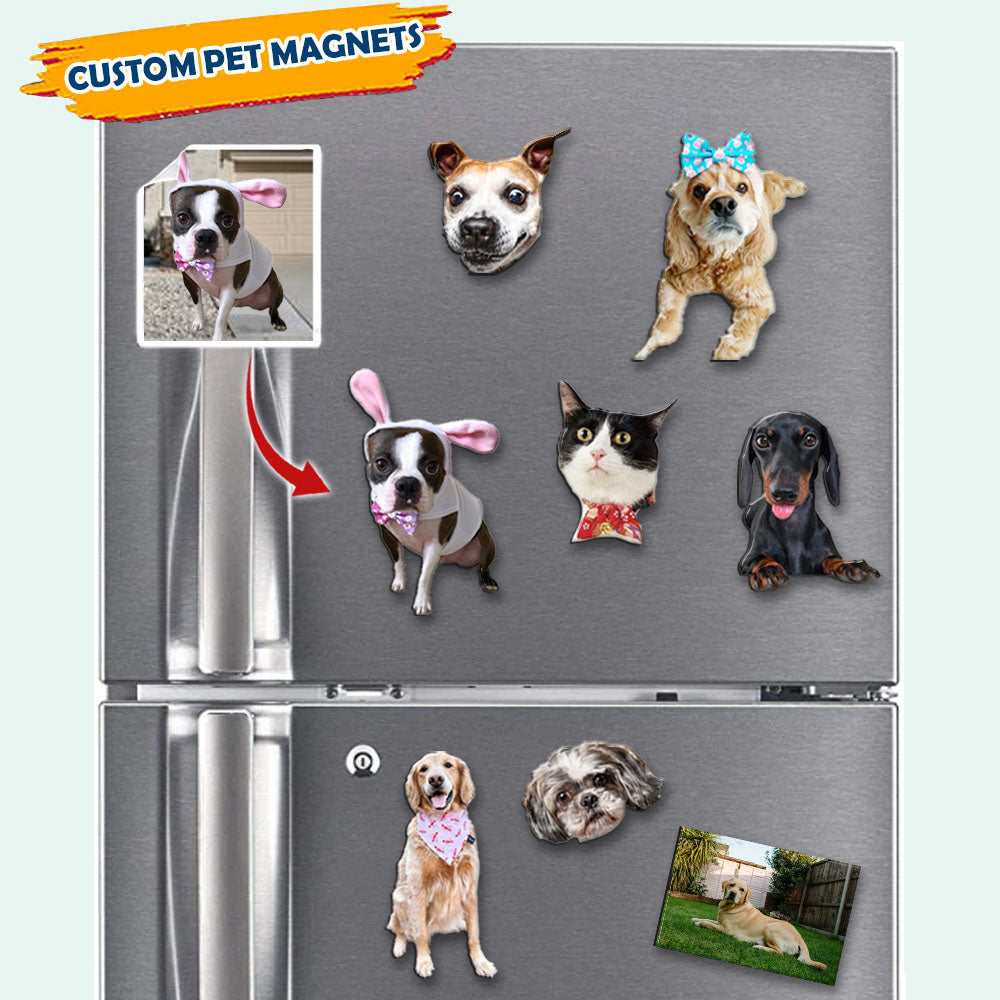 Custom Photo Pet Magnets, Fridge Magnet, Gift for Pet Lovers JonxiFon