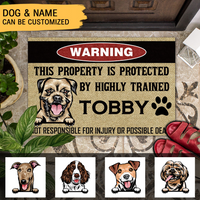 Thumbnail for This Property Is Protected By Highly Trained Dog - Funny Dog Doormat - Jonxifon