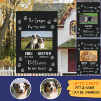 Thumbnail for Gift For Loss Of A Pet-No Longer by my side-Personalized Custom Pet Photo Memorial Garden Flag - Jonxifon