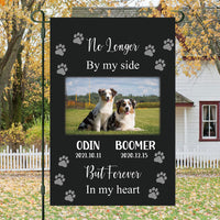 Thumbnail for Gift For Loss Of A Pet-No Longer by my side-Personalized Custom Pet Photo Memorial Garden Flag - Jonxifon