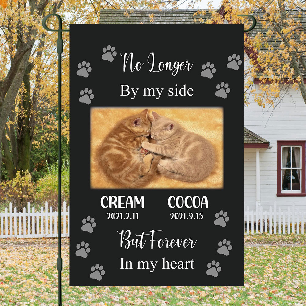 Gift For Loss Of A Pet-No Longer by my side-Personalized Custom Pet Photo Memorial Garden Flag - Jonxifon