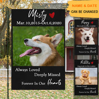 Thumbnail for Gift For Loss Of A Pet-Forever In Our Hearts-Personalized Custom Pet Photo Memorial Garden Flag - Jonxifon