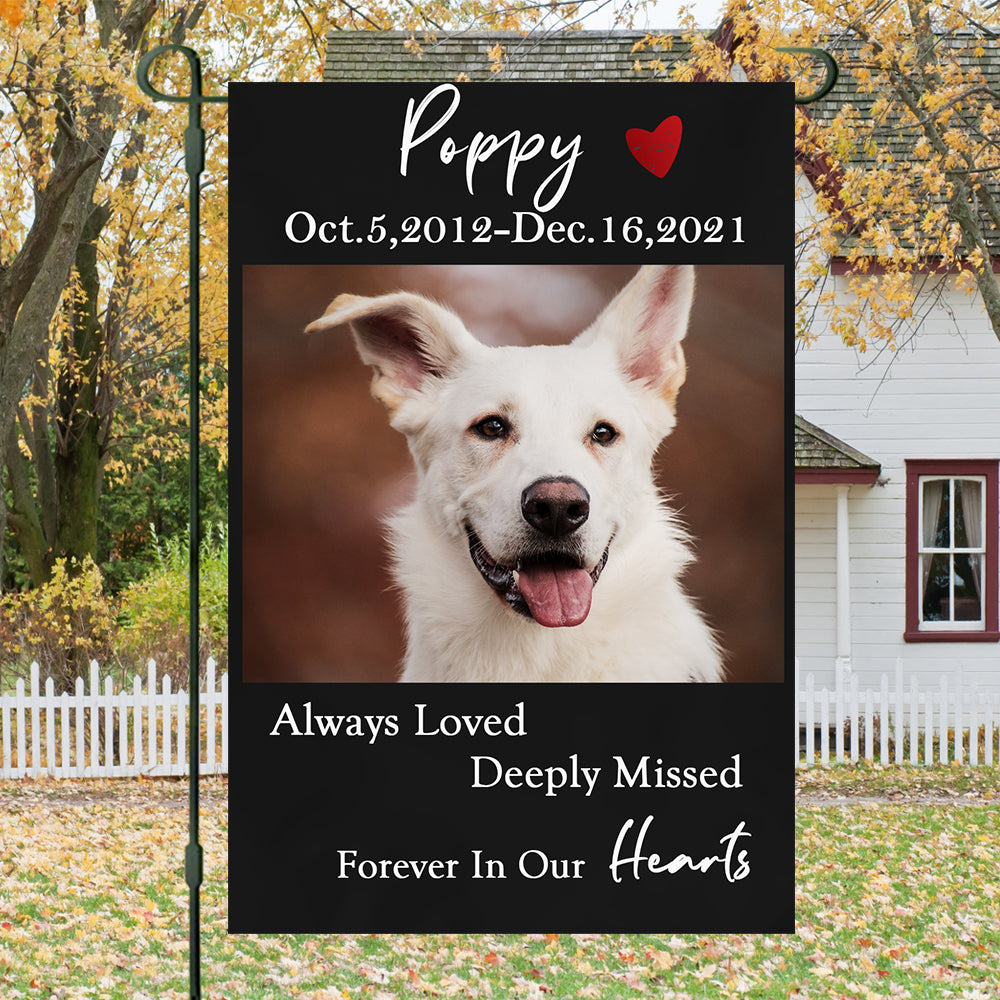 Gift For Loss Of A Pet-Forever In Our Hearts-Personalized Custom Pet Photo Memorial Garden Flag - Jonxifon