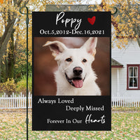 Thumbnail for Gift For Loss Of A Pet-Forever In Our Hearts-Personalized Custom Pet Photo Memorial Garden Flag - Jonxifon