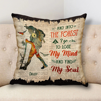 Thumbnail for Personalized Into The Forest I Go Pillow, Gift For Camping Lover