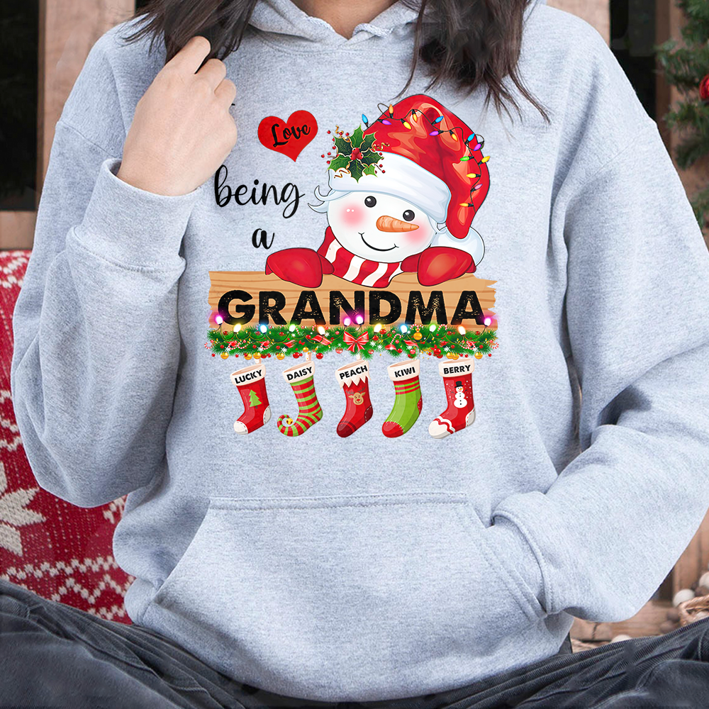 Snowman Love Being A Grandmna Nana Christmas T-shirt Hoodie CustomCat-Dung-Yen