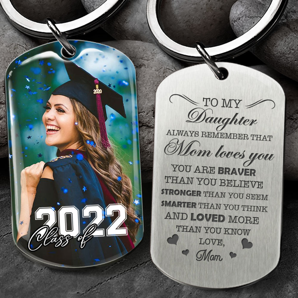 You're Braver Than You Believe Graduation Metal Keychain, Graduation Gift