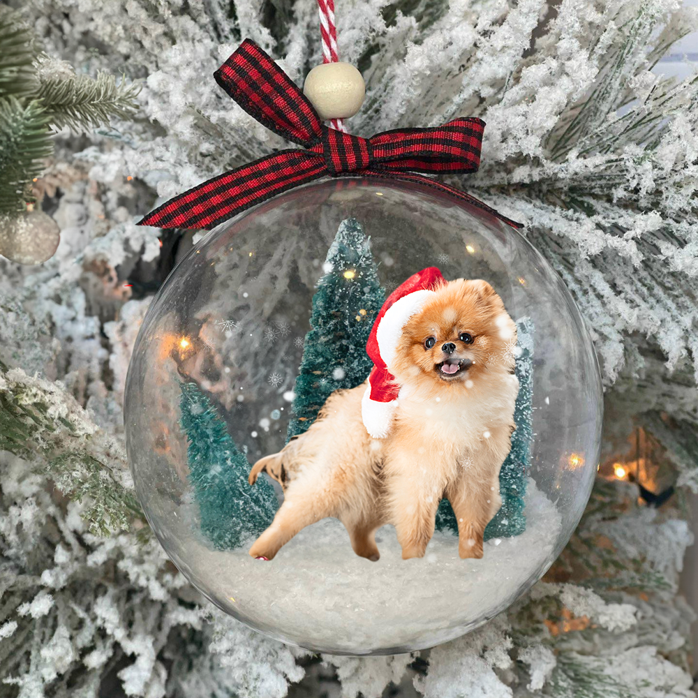 Personalized 3D Acrylic Ball Ornament - Christmas Gift For Pet Lovers - Dog Cat Photo