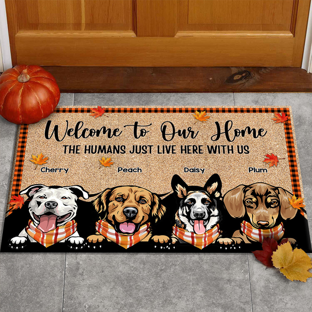 Personalized Welcome To Dog's House Doormat Fall Vibe, Dog Lover Gift CHI-YEN