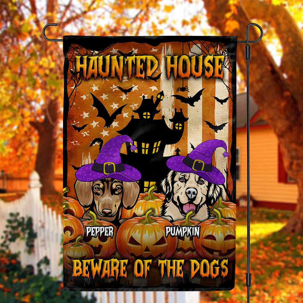 Haunted House Halloween Dog American Garden Flag Dung-Yen