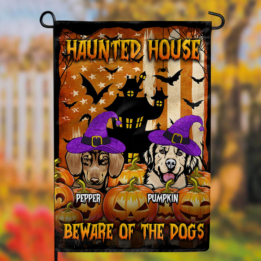 Haunted House Halloween Dog American Garden Flag Dung-Yen