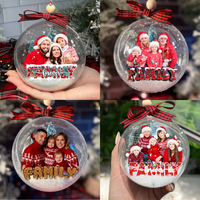 Thumbnail for Personalized 3D Acrylic Ball Ornament - Christmas Gift For Family - Holiday Family Forever Photo