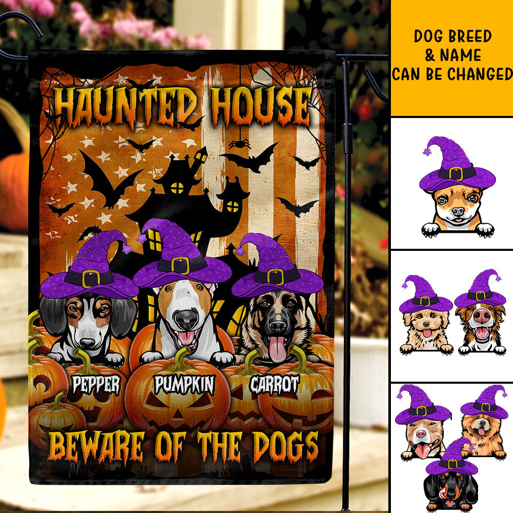 Haunted House Halloween Dog American Garden Flag Dung-Yen