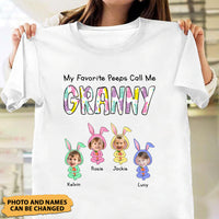 Thumbnail for Personalized My Favorite Peeps Call Me Grandma Mom Easter T-shirt