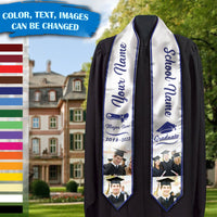 Thumbnail for Custom 4 Images Graduation Stoles/Sash, Graduation Gift - Jonxifon