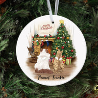 Thumbnail for Fluffy Cat Memorial - Personalized Christmas Decorative Ornament JonxiFon