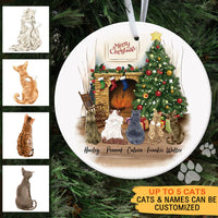 Thumbnail for Fluffy Cat Memorial - Personalized Christmas Decorative Ornament JonxiFon