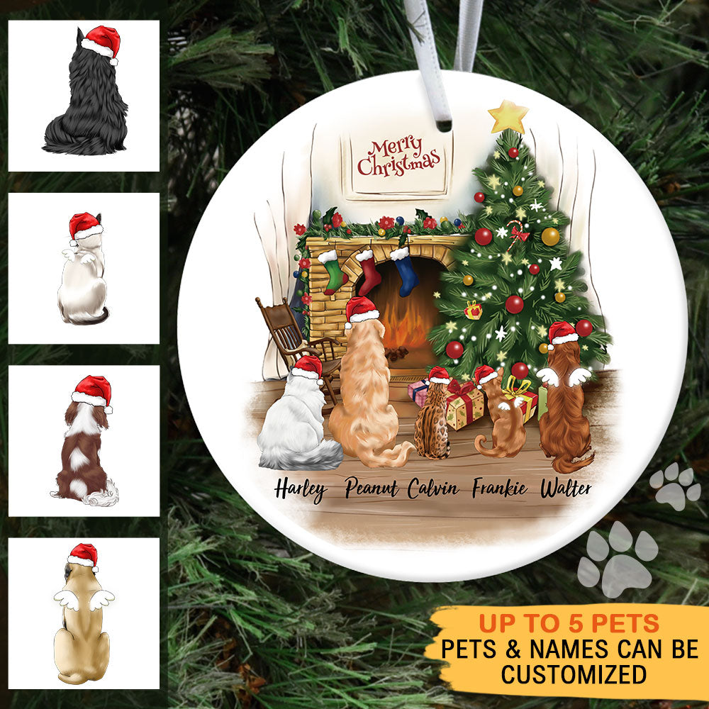 Fluffy Dog&Cat Memorial - Personalized Christmas Decorative Ornament JonxiFon